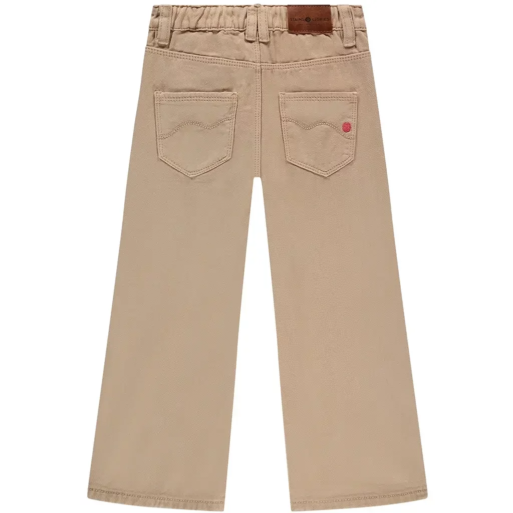 Broek wide leg (beige)