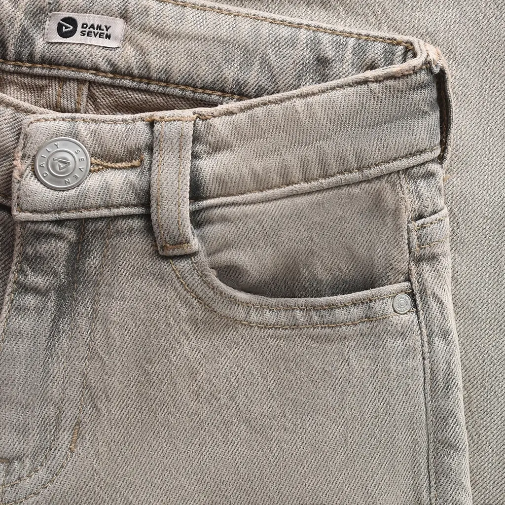 Spijkerbroek wide fit (used grey denim)
