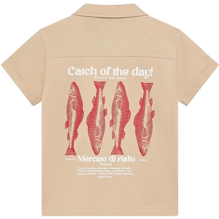 Overhemd Backprint (latte sand)