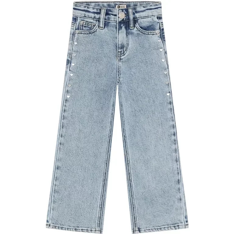 Spijkerbroek wide fit studs (blue denim)