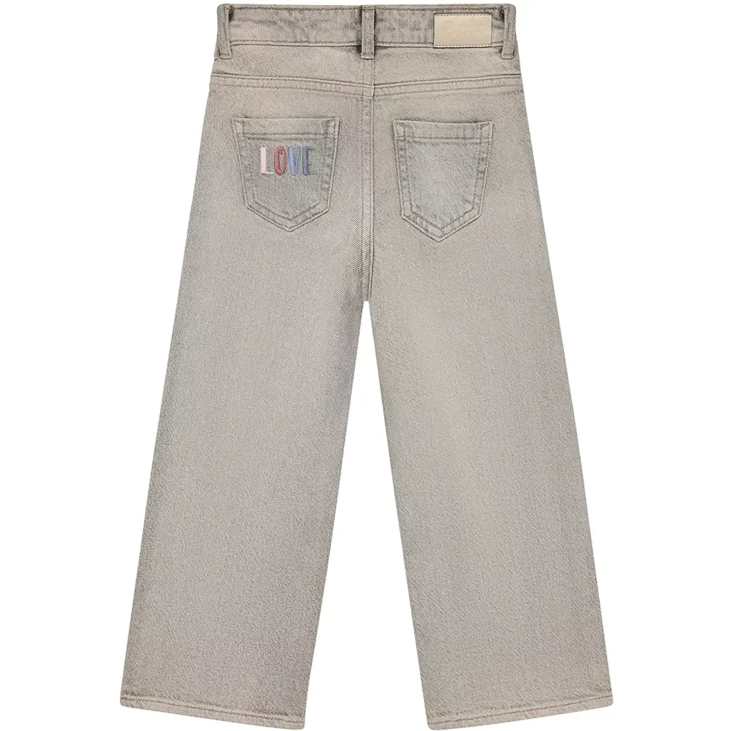 Spijkerbroek wide fit washed (used grey denim)