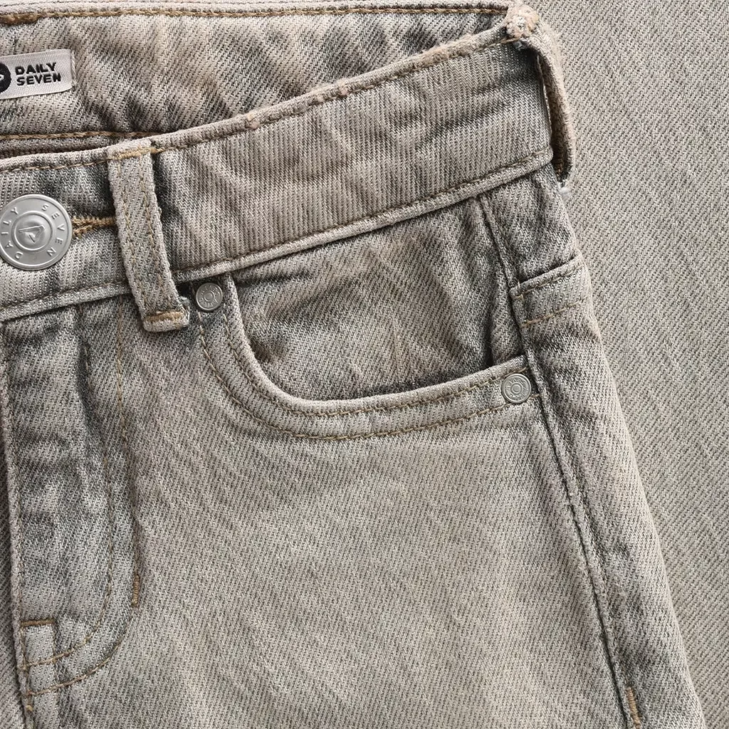 Spijkerbroek wide fit washed (used grey denim)