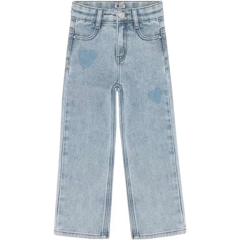 Spijkerbroek wide fit heart (light blue denim)