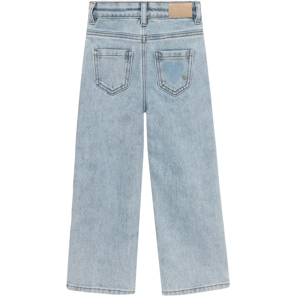 Spijkerbroek wide fit heart (light blue denim)