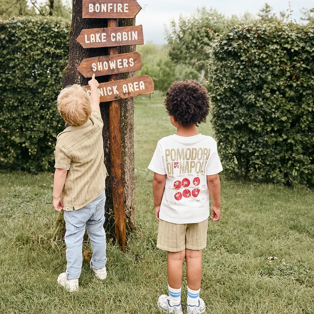 Korte broek stripe (pale olive green)