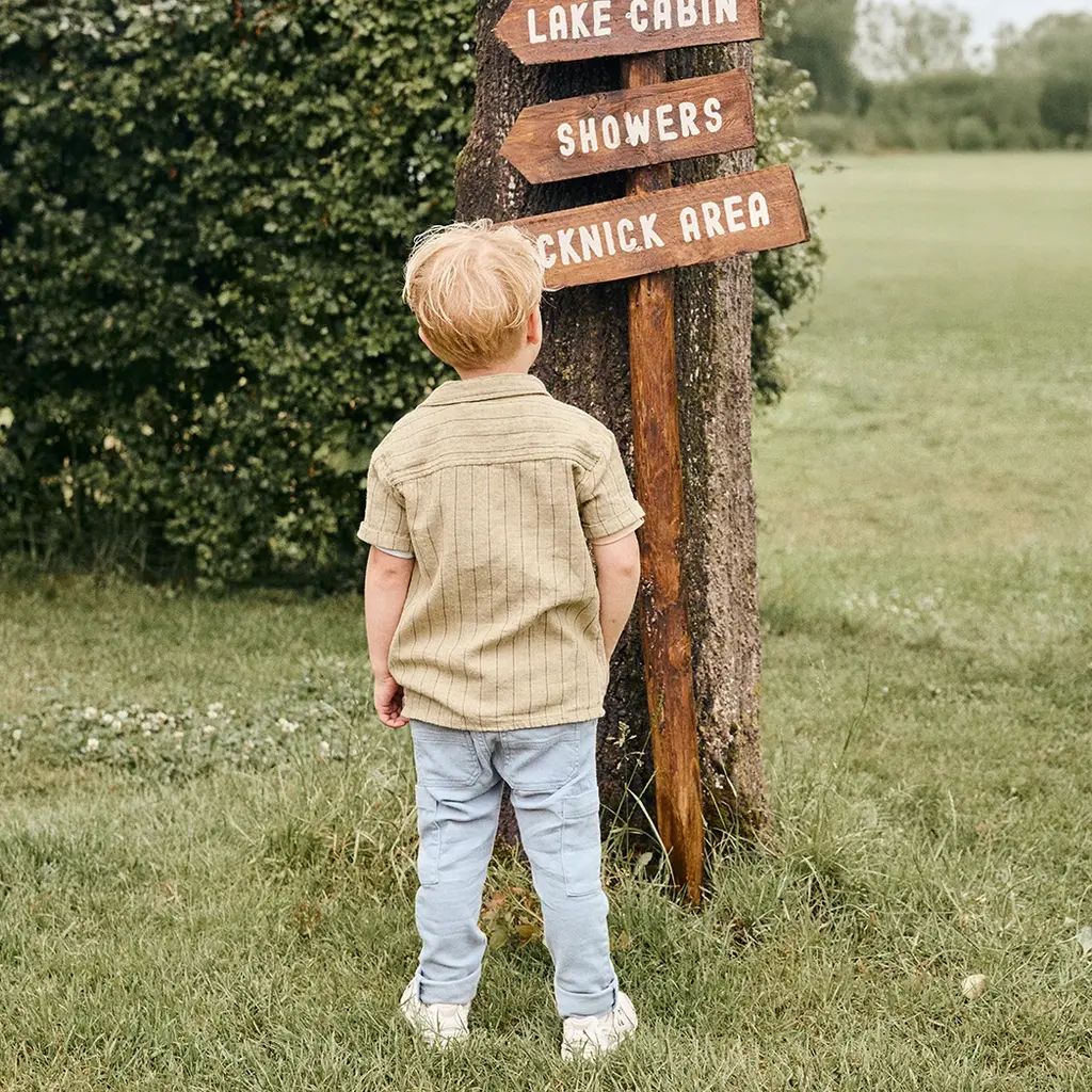 Overhemd stripe (pale olive green)