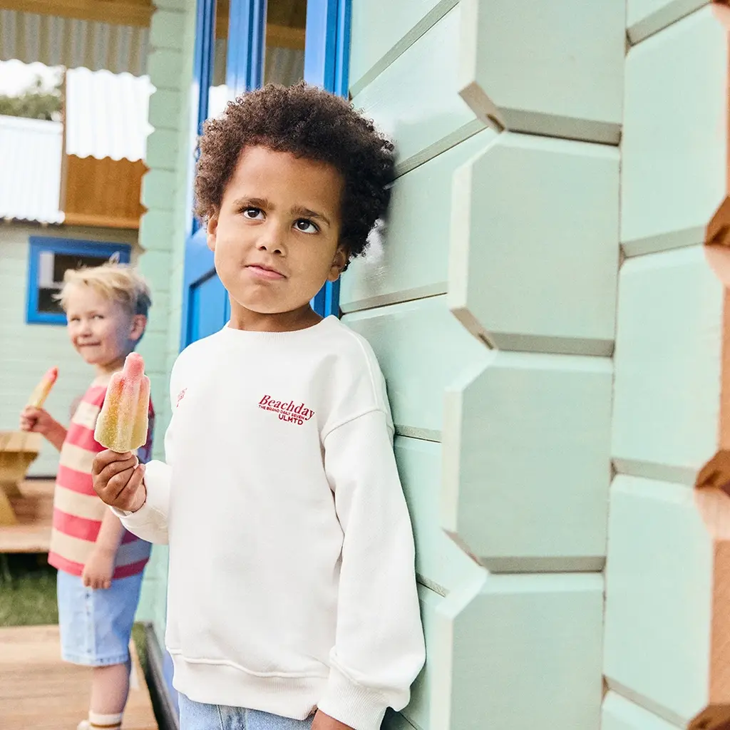 Trui oversized Backprint (egret)