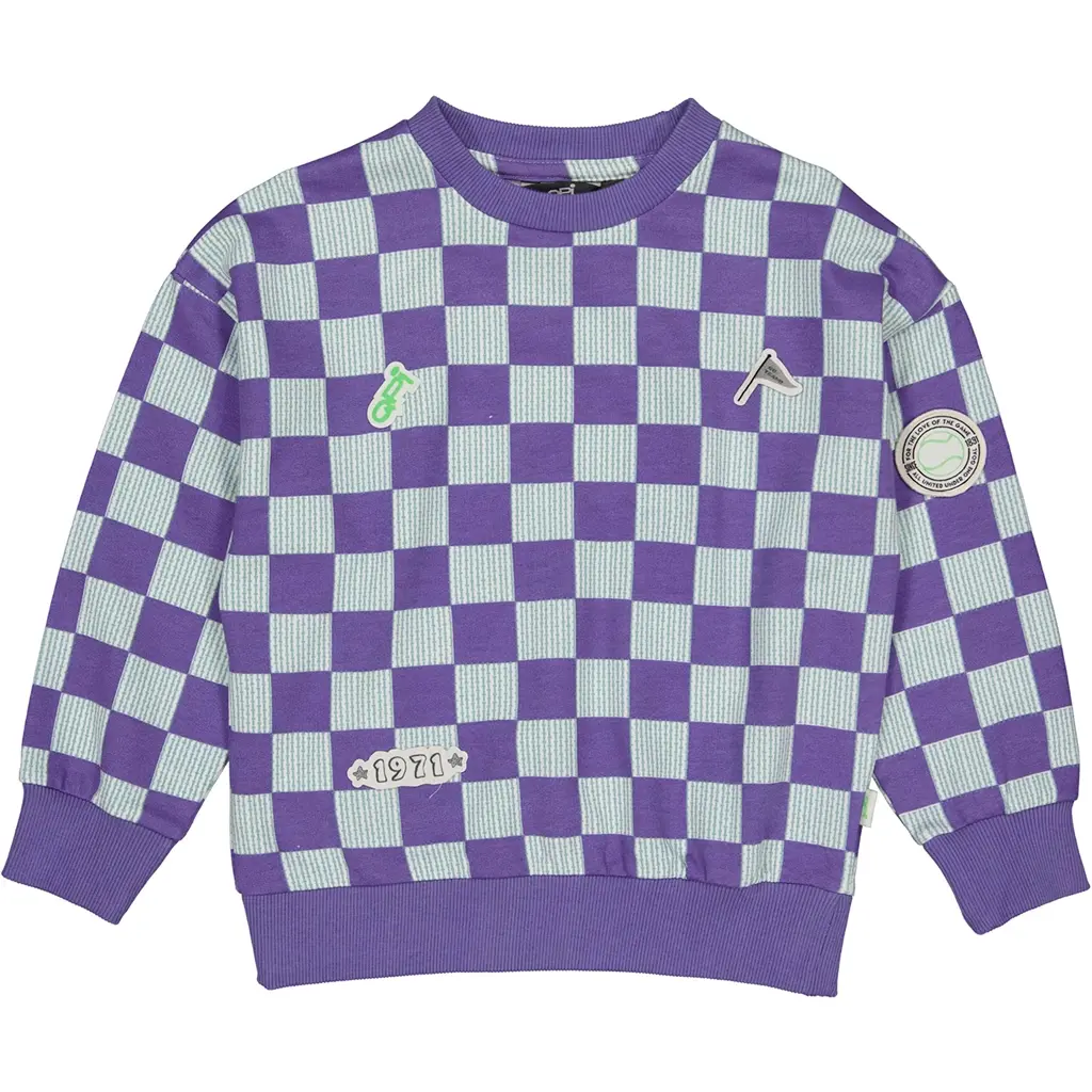 Trui Dean (aop purple check)