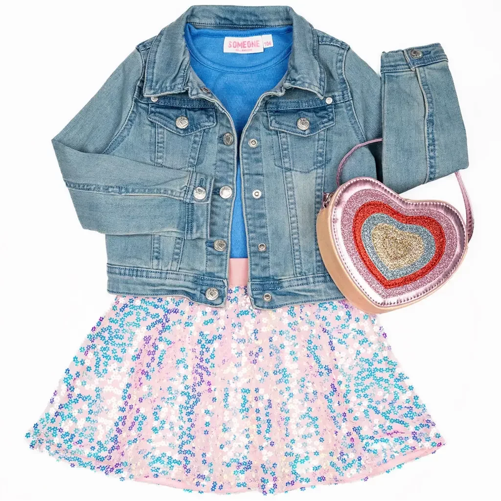 Rokje Felice pailletten (soft pink)