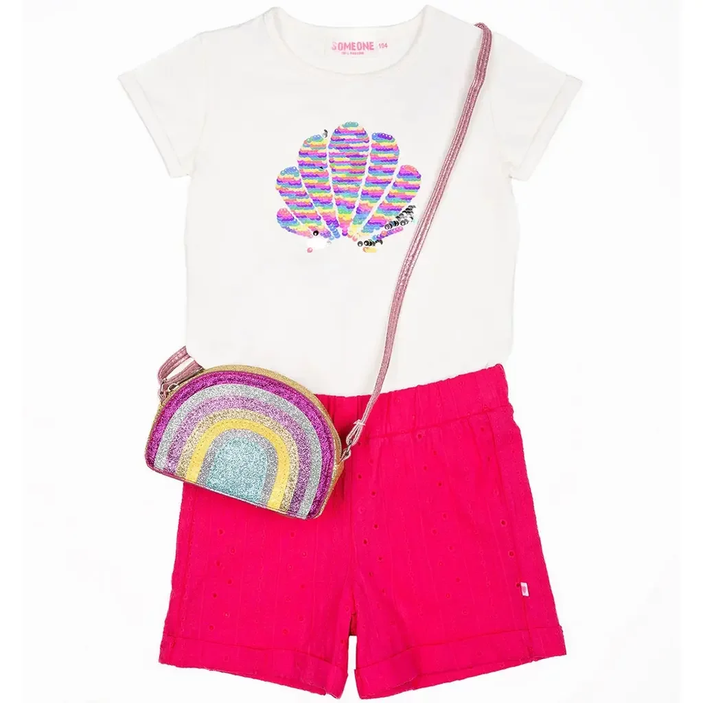 T-shirt Zora pailletten (ecru)