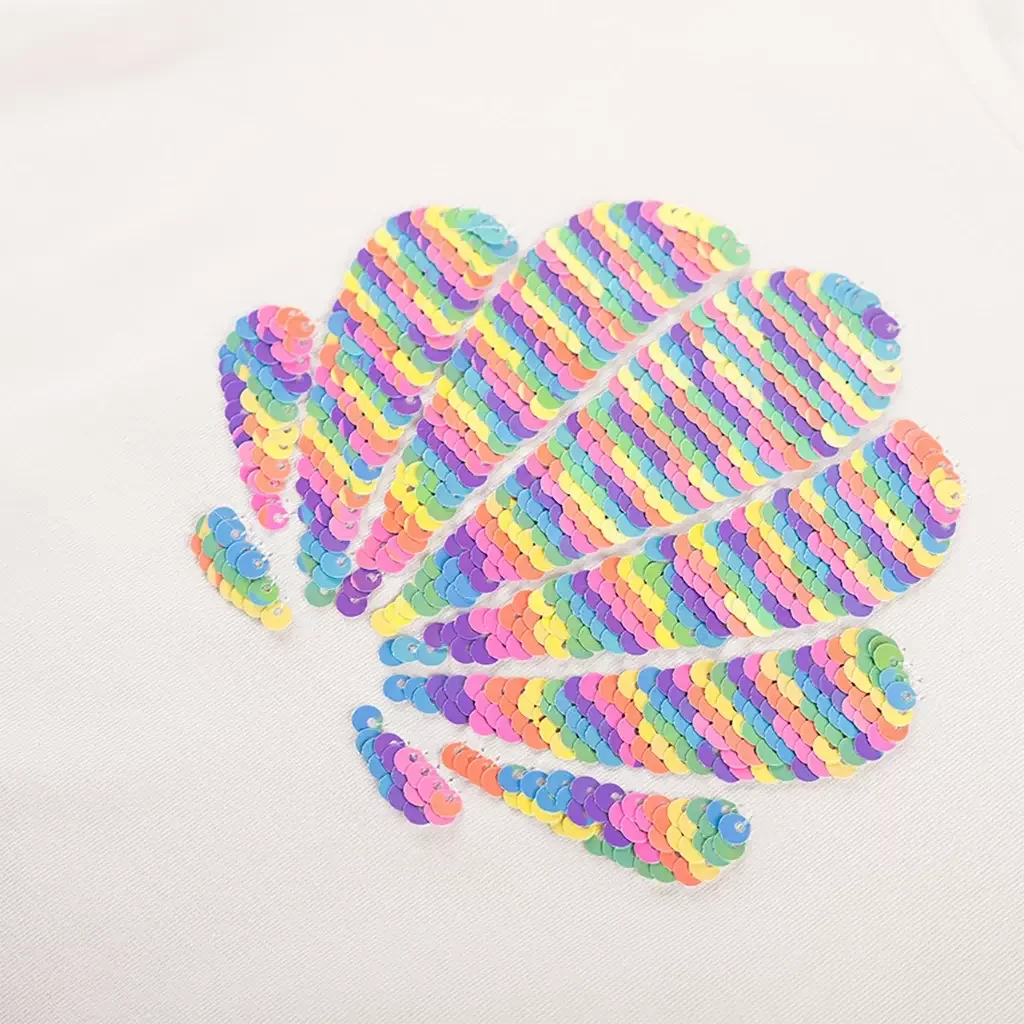 T-shirt Zora pailletten (ecru)