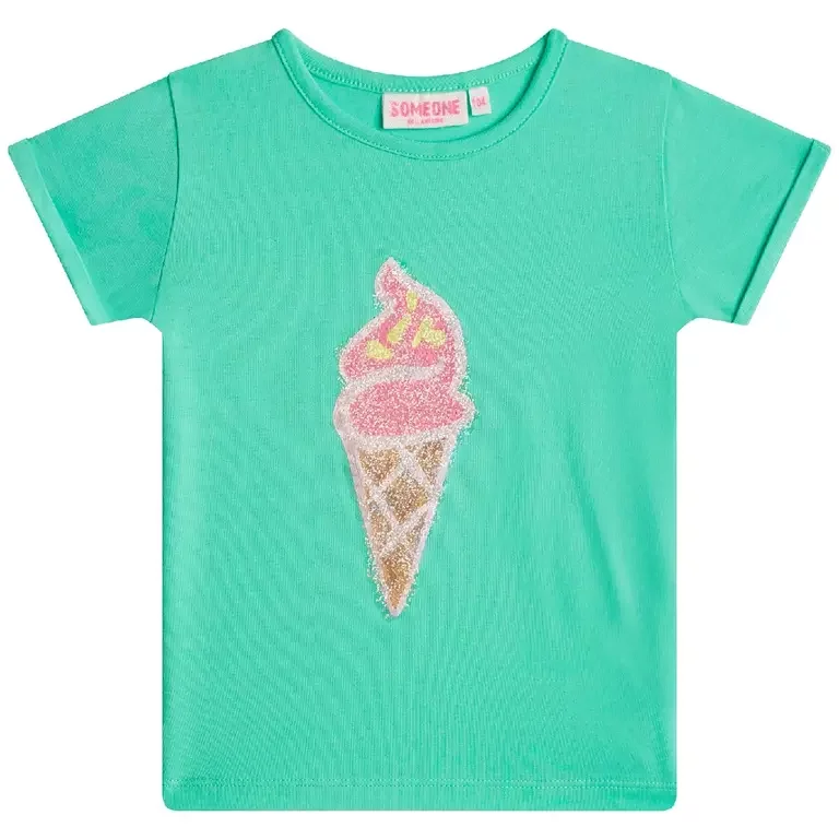 T-shirt Lou pailletten (mint)