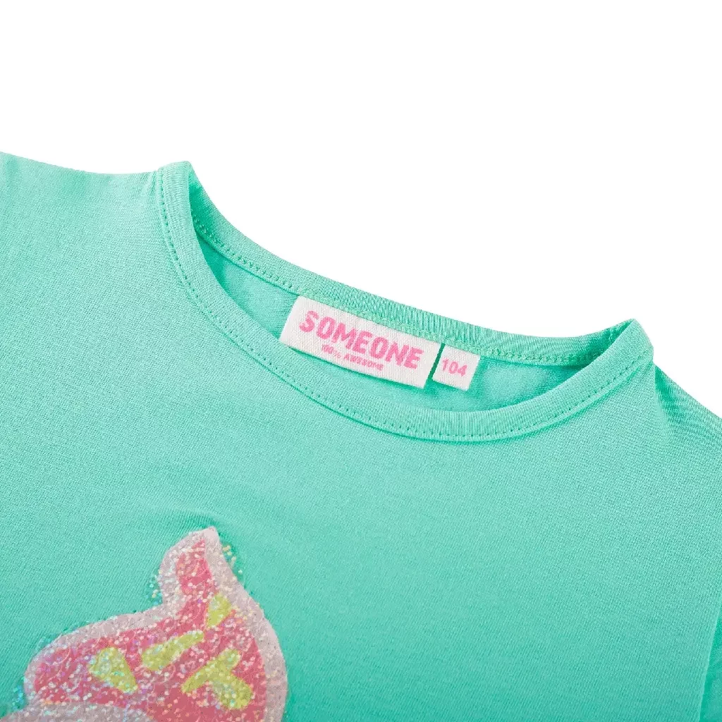 T-shirt Lou pailletten (mint)