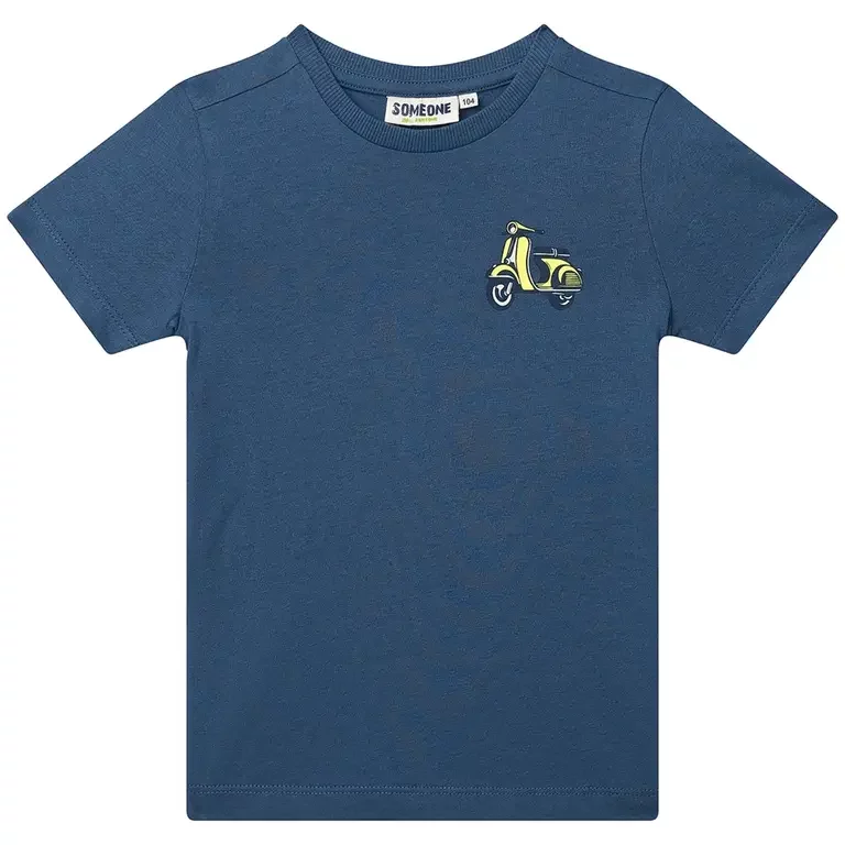 T-shirt Kristof backprint (jeans blue)