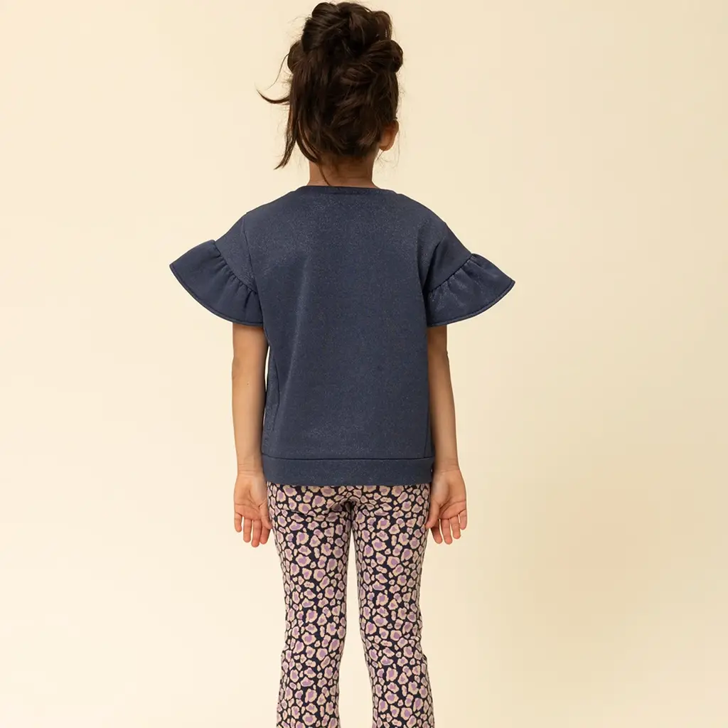 Broek flared (blue leopard)