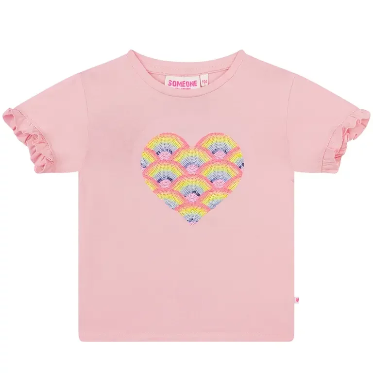 T-shirt Faro pailletten (light pink)