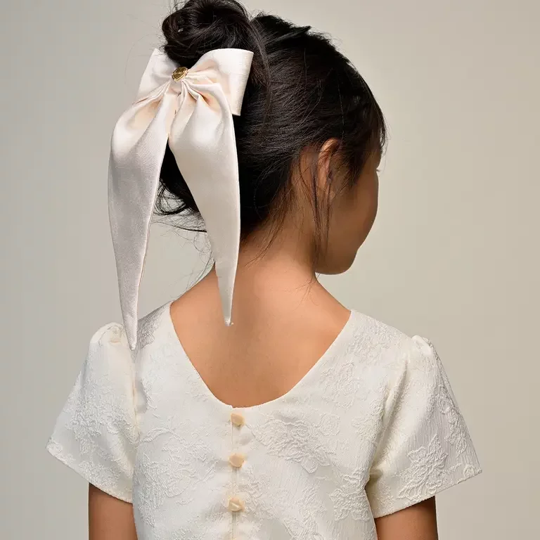 Haarclip Rania strik (pearl)