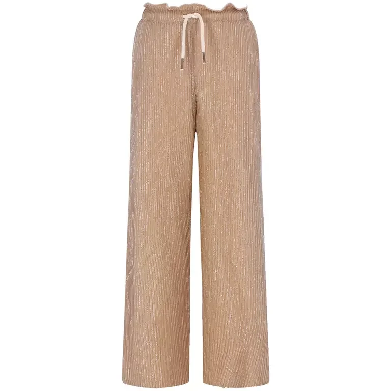 Broek Flora plisse glitter (soft gold)
