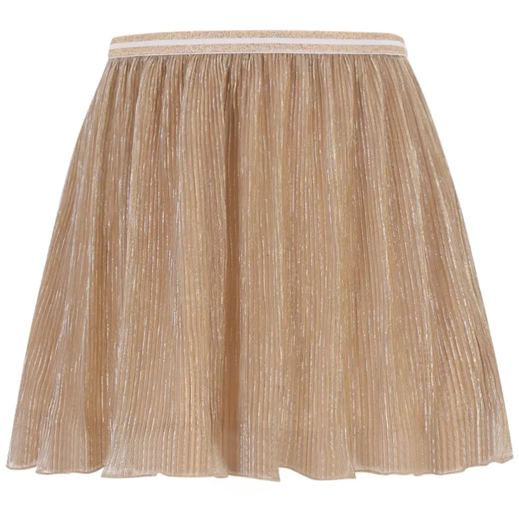 Rokje Sara plisse glitter (soft gold)
