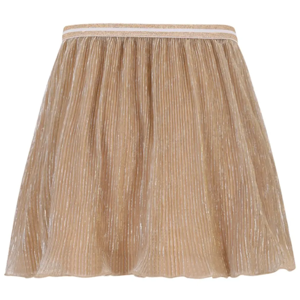 Rokje Sara plisse glitter (soft gold)