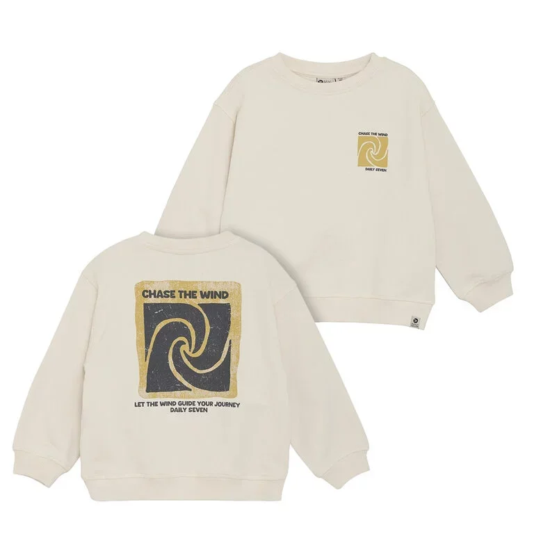 Trui backprint oversized (sandshell)