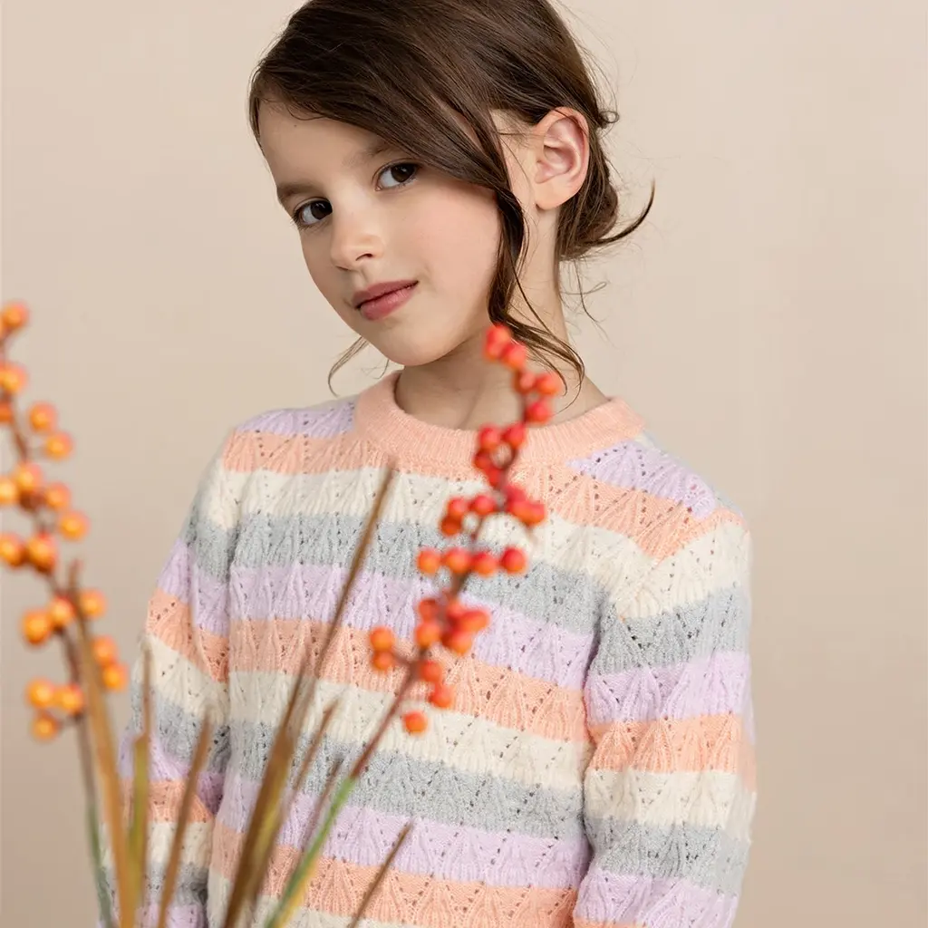 Trui Kiddo striped (light peach)