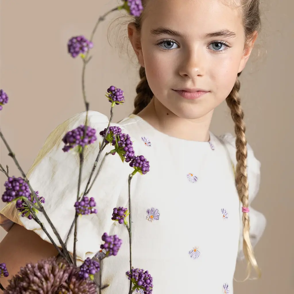 Jurk Mira poplin (warm grey)