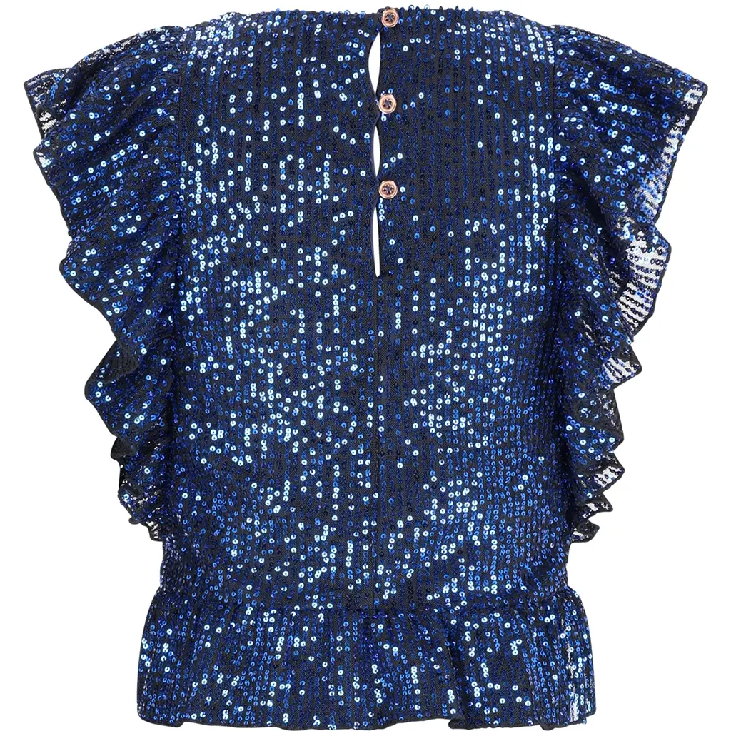 Top Teddy pailletten (ensign blue)