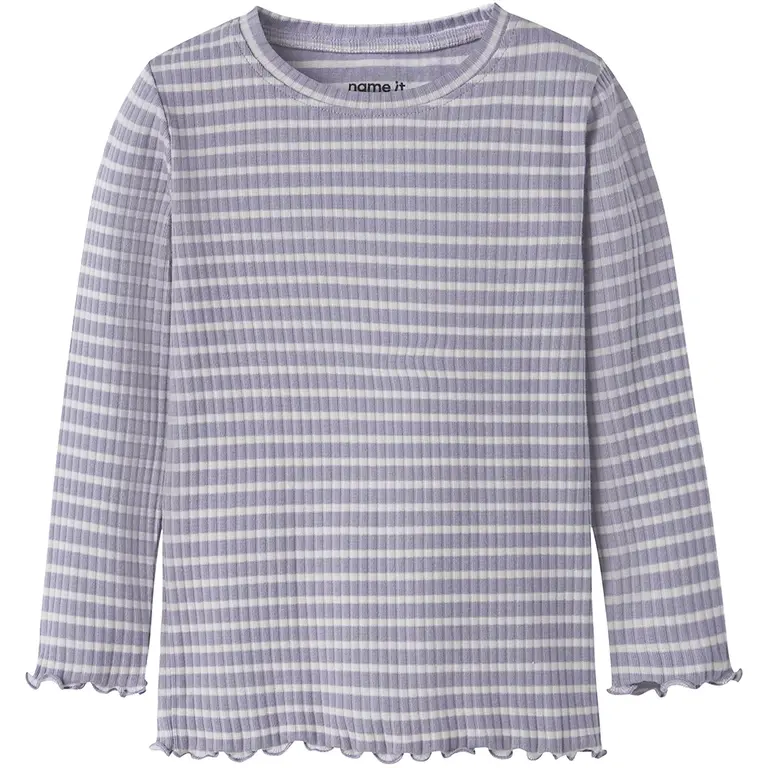 Longsleeve rib SLIM Vemma (lavender gray/lilac marble)