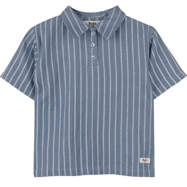 Polo shirt streepje Messo (blue stone)