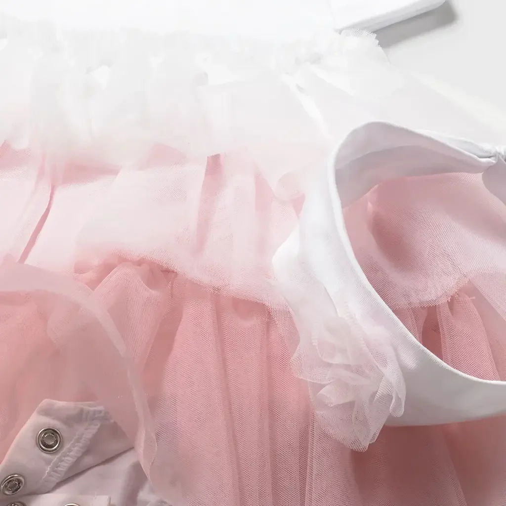 Jurkje met haarbandje (baby rose)