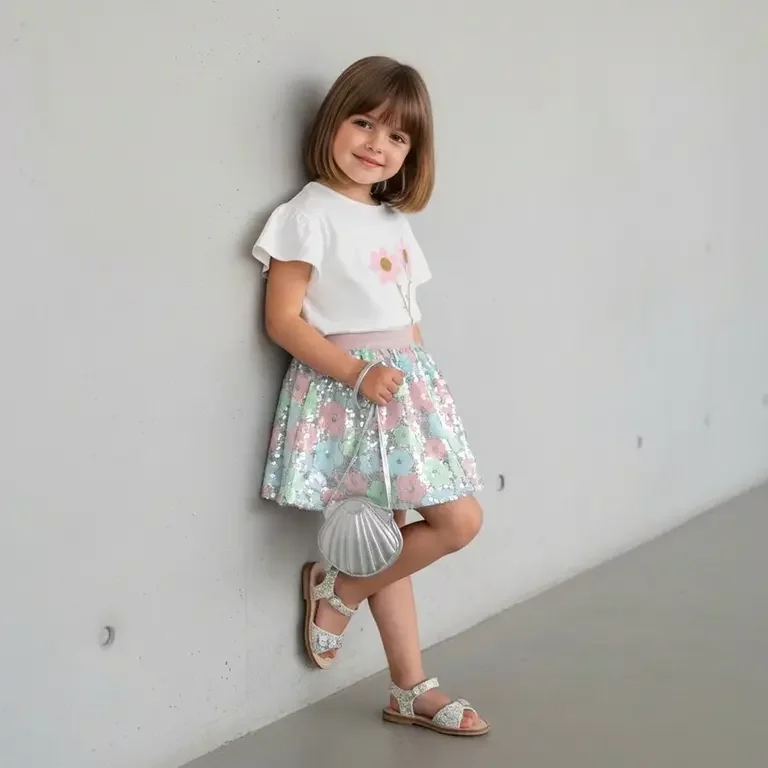 Rokje Faro pailletten (silver)