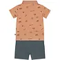 Dirkje Tweedelig setje (orange) - polo met kort broekje