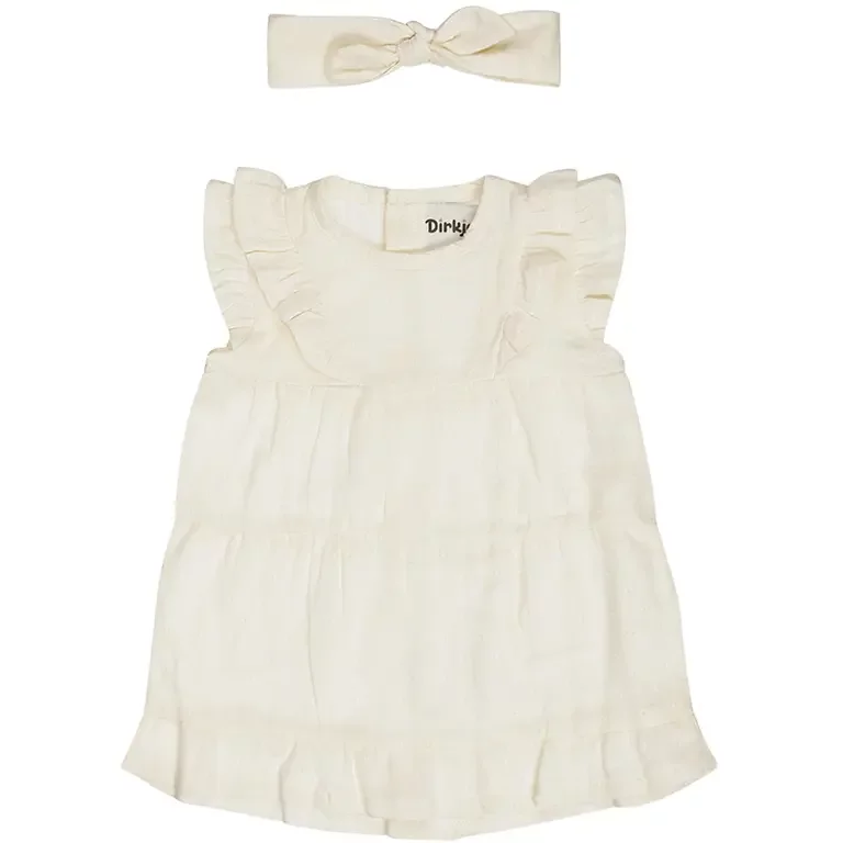 Jurk met haarbandje (off-white)