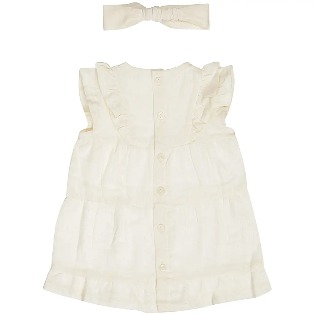 Jurk met haarbandje (off-white)