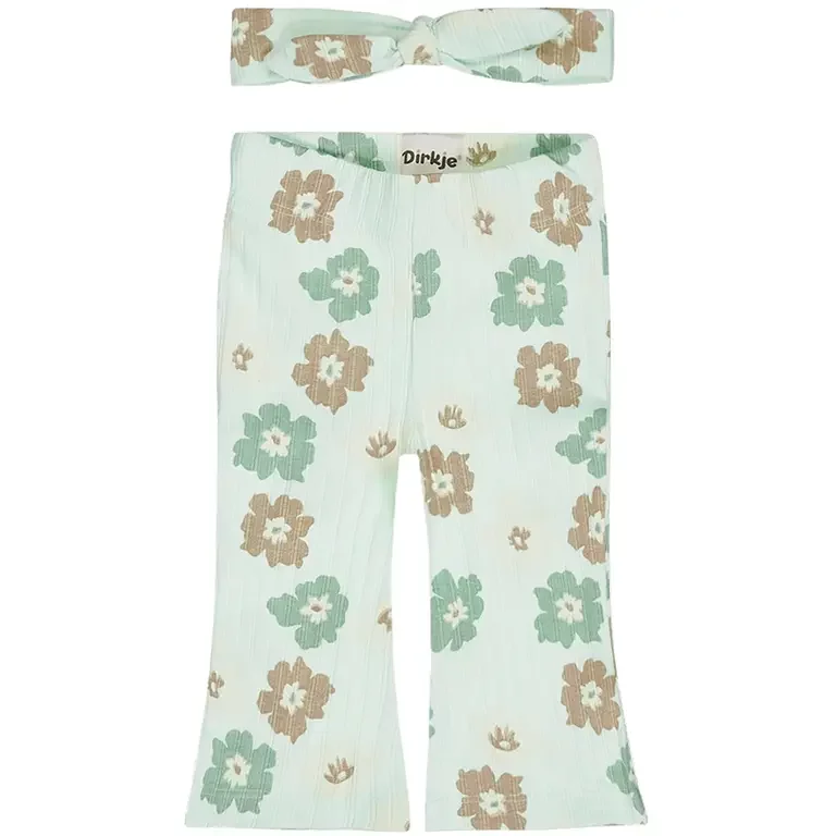 Broekje/legging flared met haarbandje (light aqua)