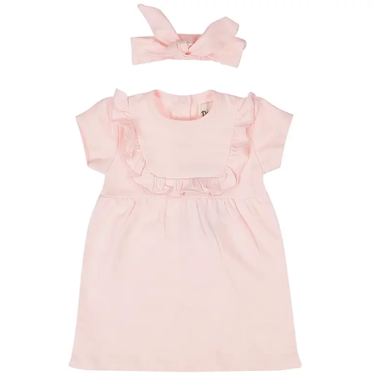 Jurk met haarbandje (soft pink)