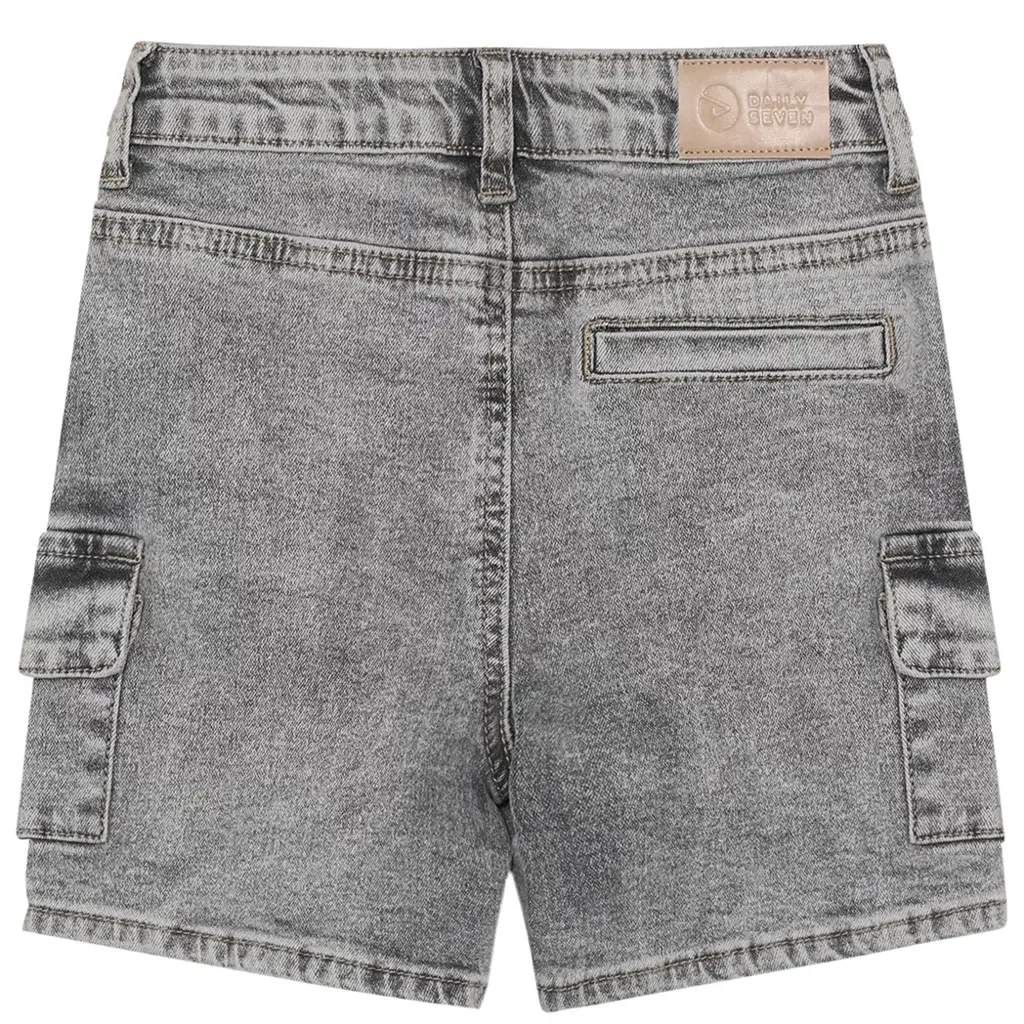 Korte spijkerbroek cargo (grey denim)