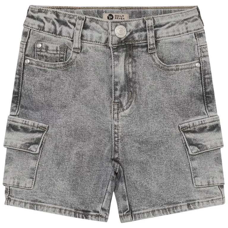 Korte spijkerbroek cargo (grey denim)
