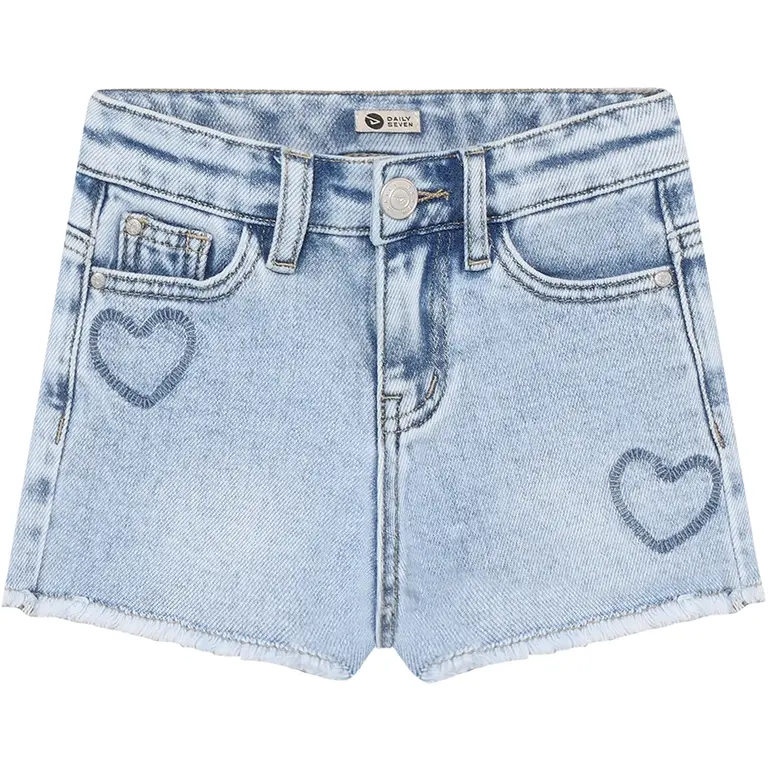 Korte spijkerbroek heart (blue denim)