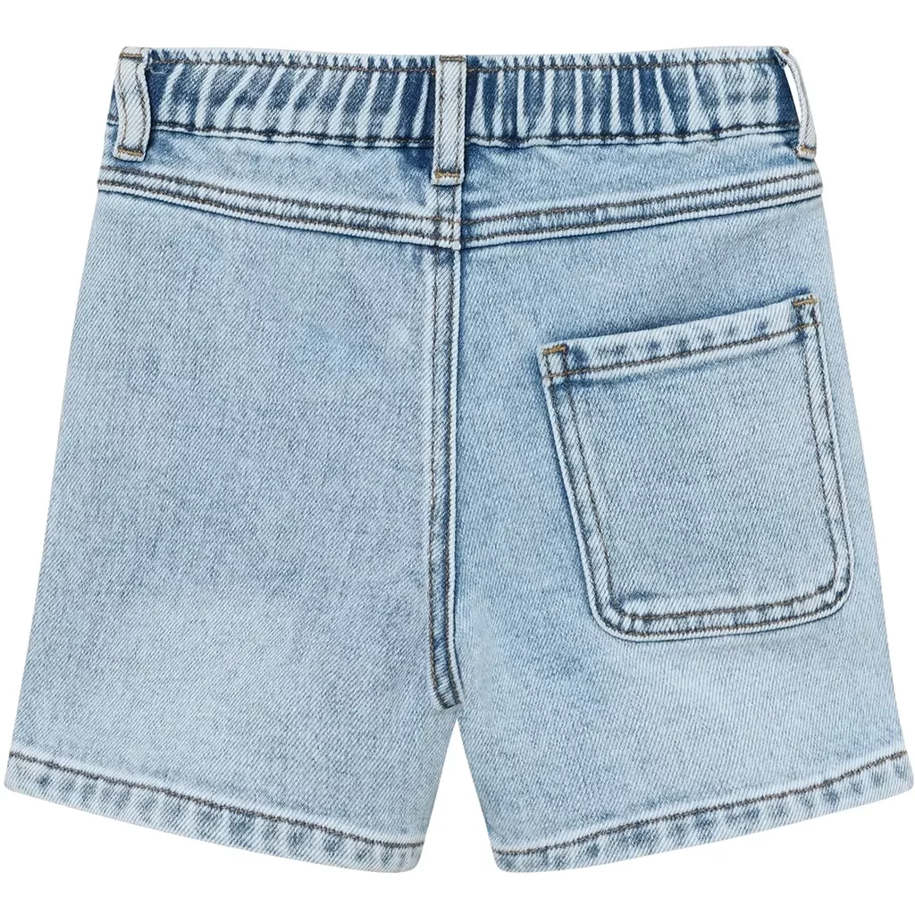 Korte spijkerbroek baggy fit (blue denim)