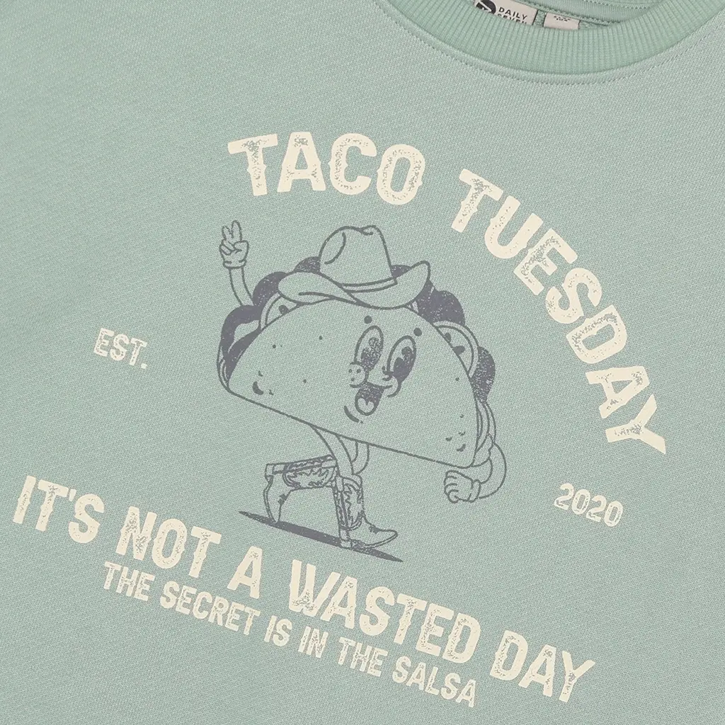 Trui oversized Backprint (green milieu)