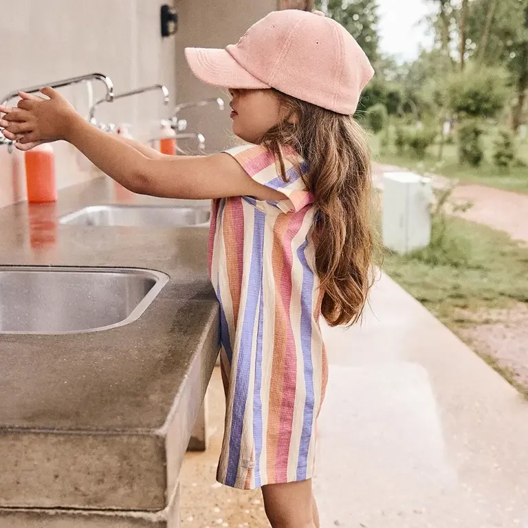 Jurk stripe (heather rose)