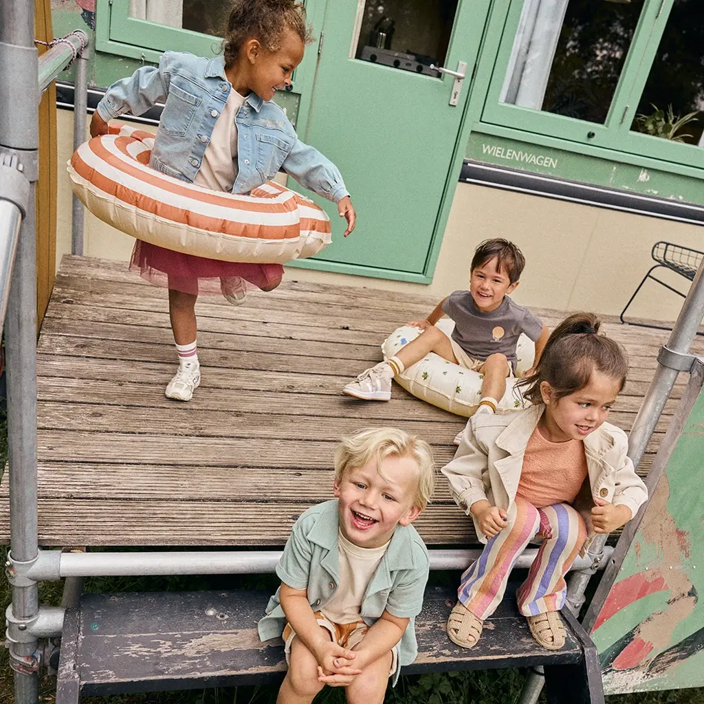 Broek/legging flared stripe (heather rose)