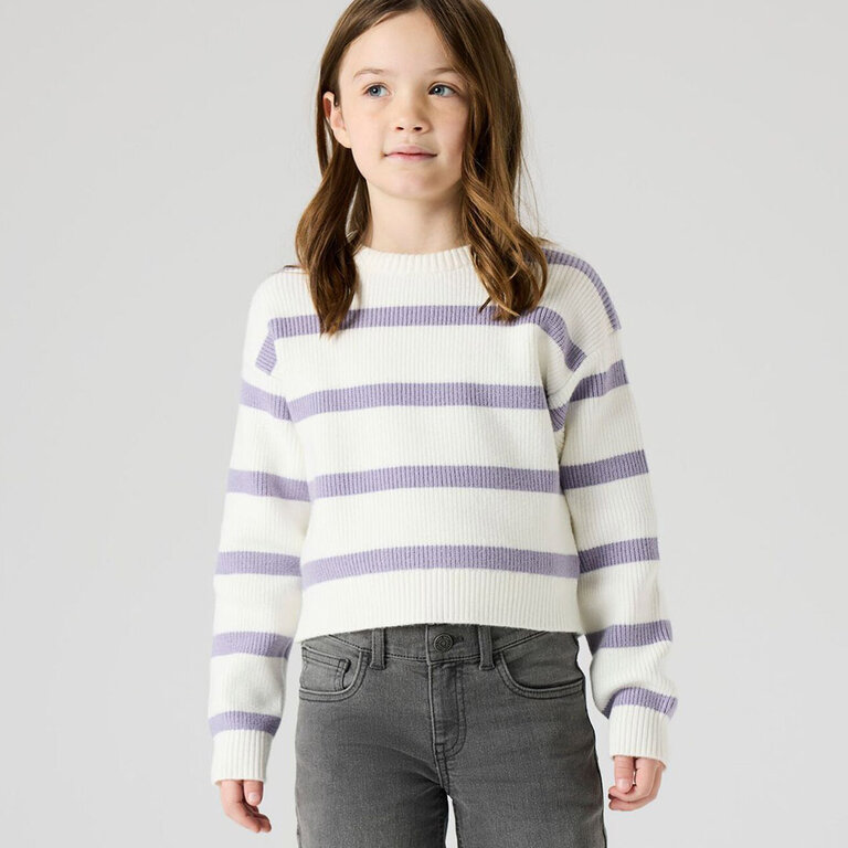 Gebreide trui Vnilla (lavender gray/cloud dancer)