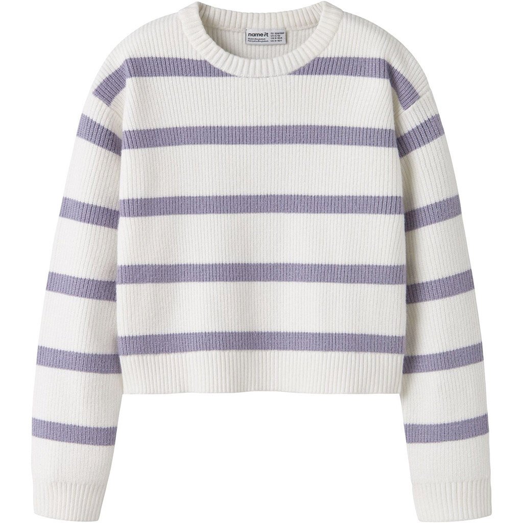 Gebreide trui Vnilla (lavender gray/cloud dancer)