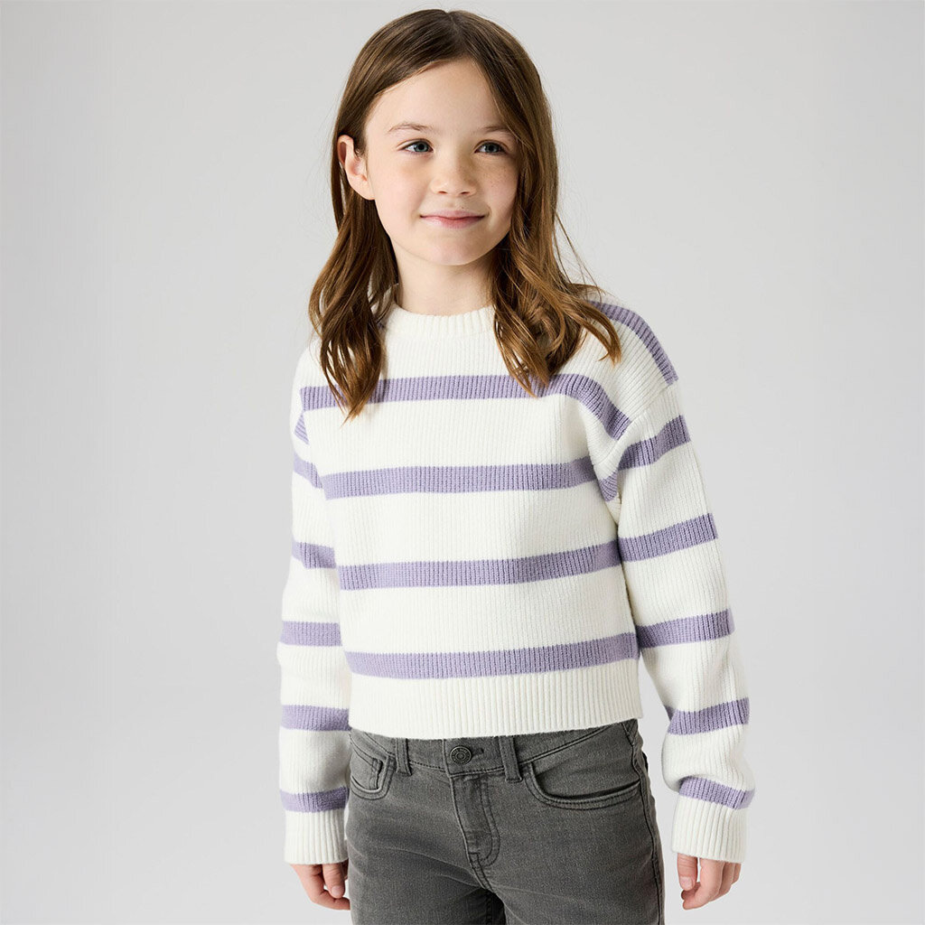 Gebreide trui Vnilla (lavender gray/cloud dancer)