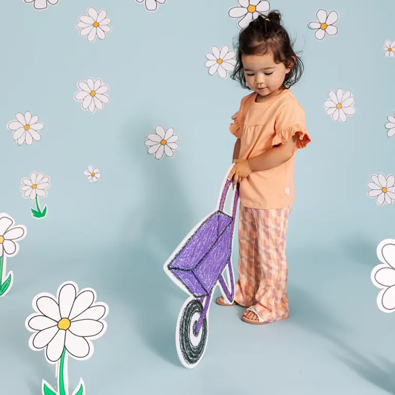 Korte broek Emilou (aop orange graphic)