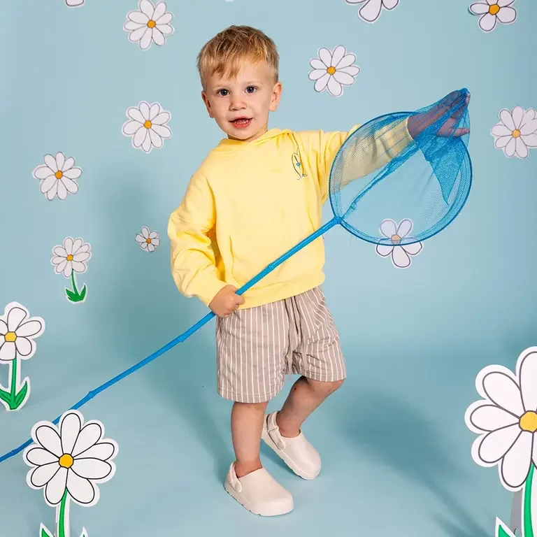 Korte broek Elroy (aop cream stripes)