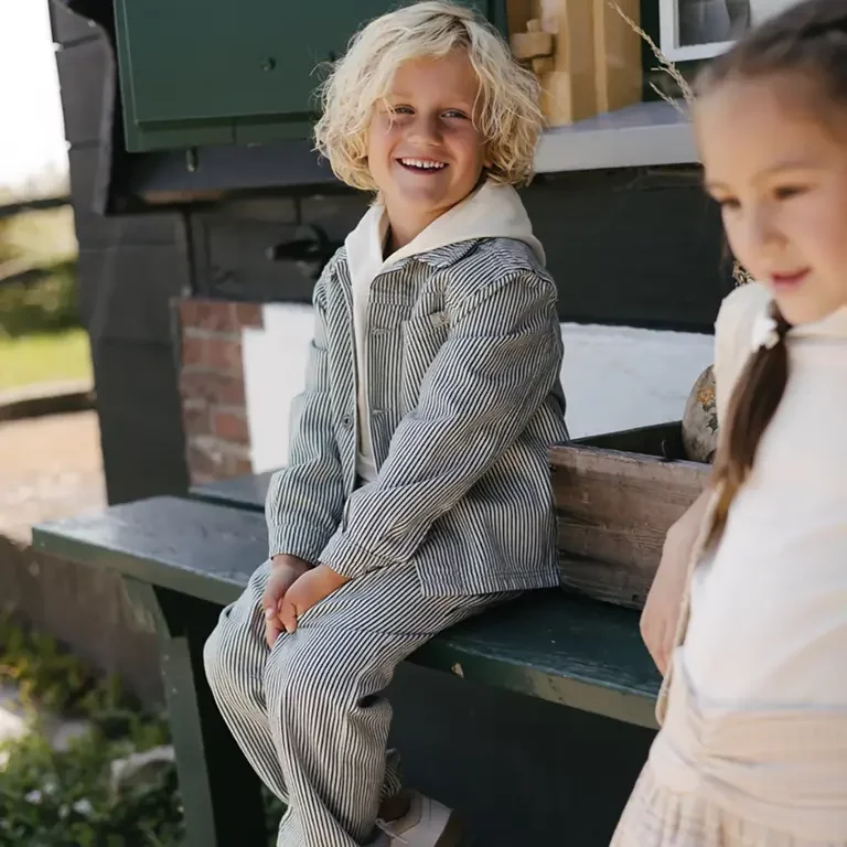 Spijkerjasje Boris (aop blue stripe)